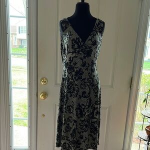 Elegant Black and White Floral Dress